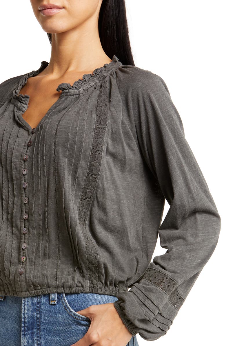 Lucky Brand Embroidered Peasant Blouse, Alternate, color,