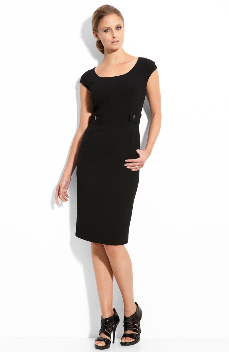 St. John Collection Double Face Wool Crepe Dress, Main, color, 