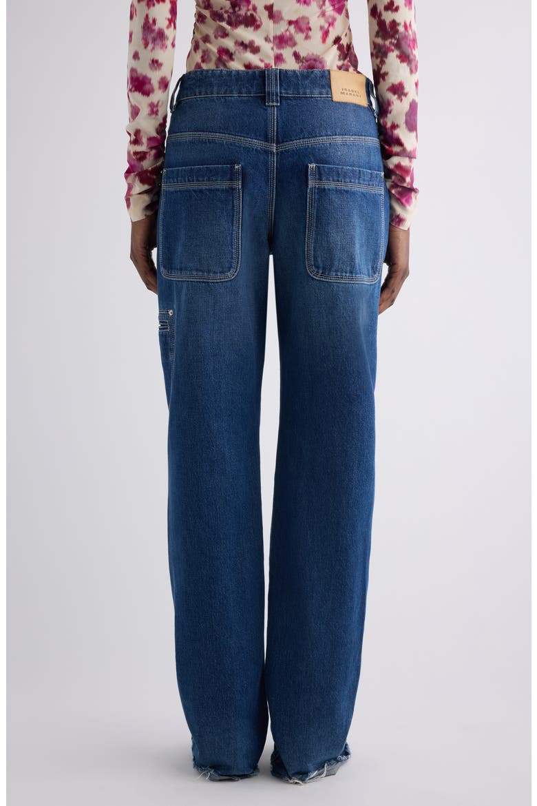 Jeyda Release Hem Wide Leg Jeans, Alternate, color, BLUE