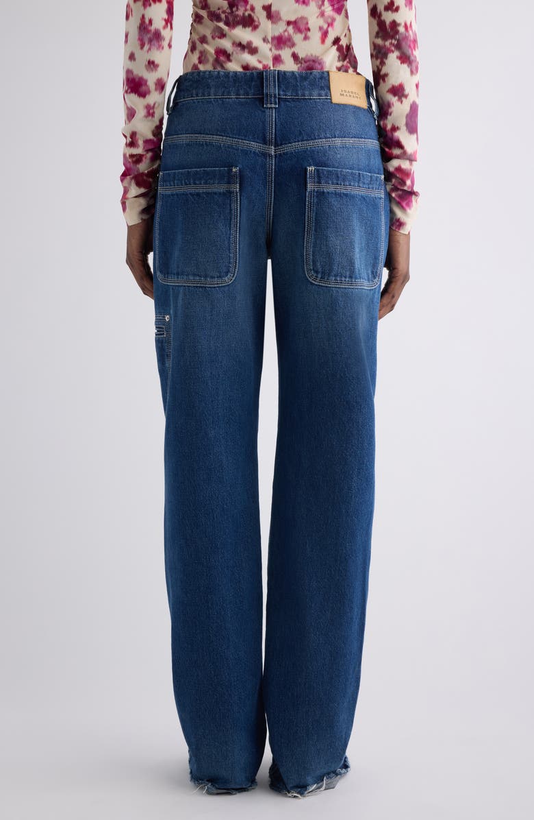 Isabel Marant Jeyda Release Hem Wide Leg Jeans, Alternate, color, Blue