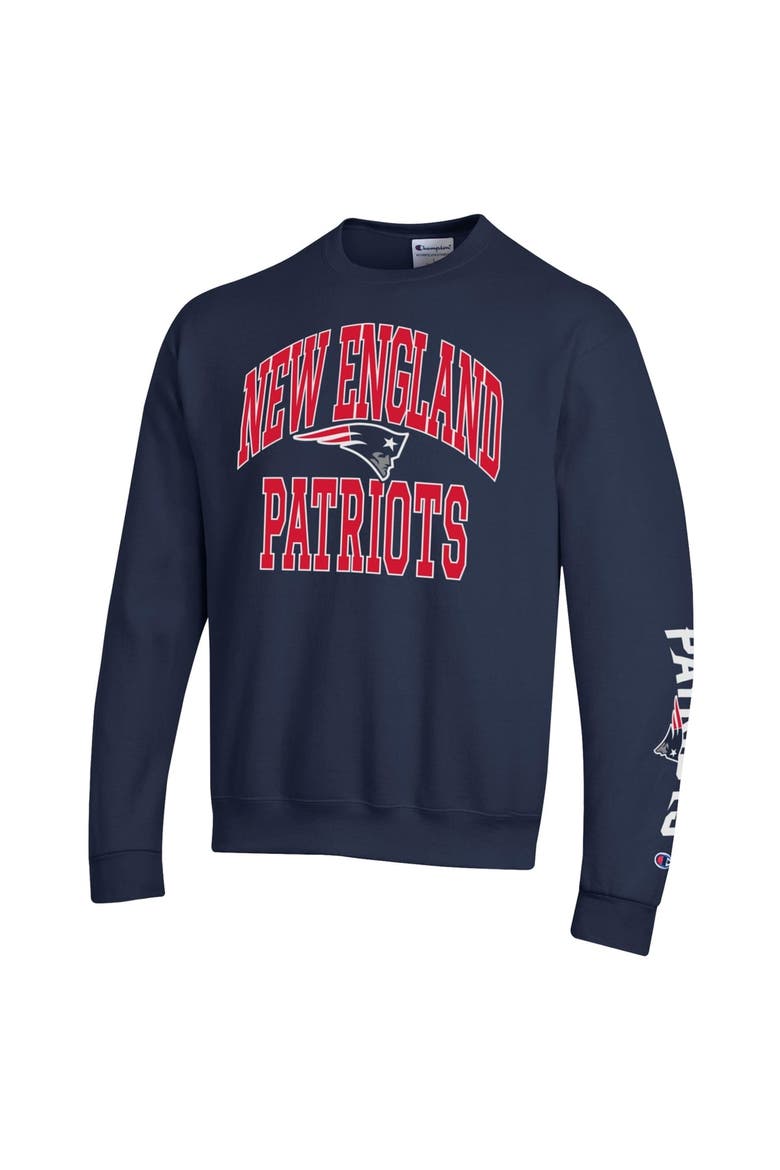 Men's Champion  Navy New England Patriots Powerblend Fleece Sweatshirt, Alternate, color, Navy