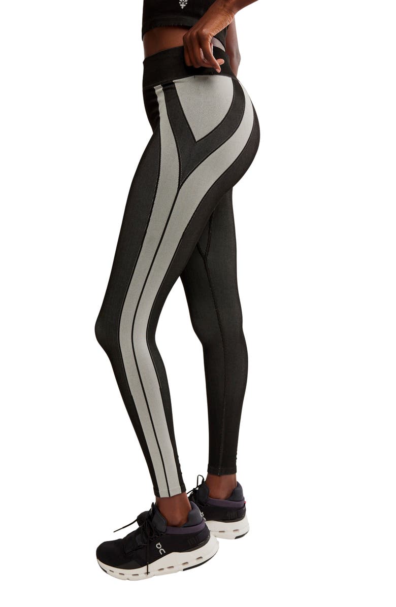 Free People FP Movement Free Kick Leggings, Alternate, color, Black Combo