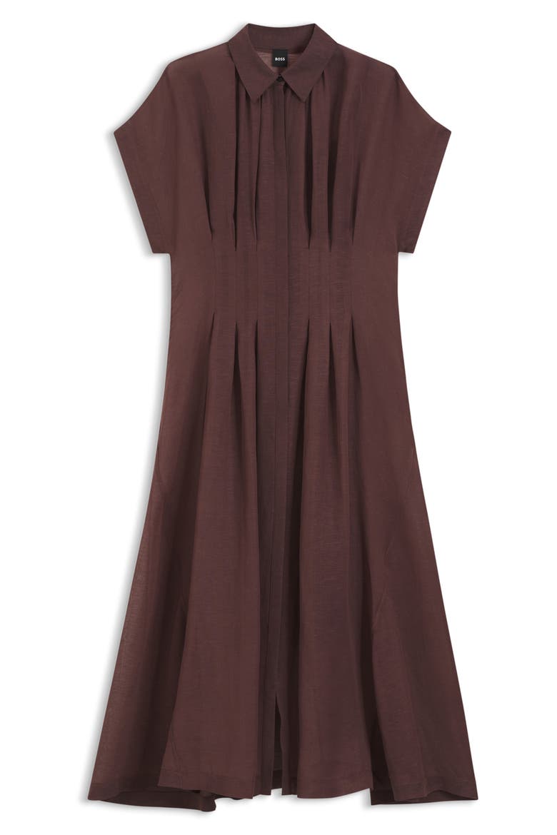 Davinata Sheer Pleat Shirtdress, Alternate, color, MOCHA