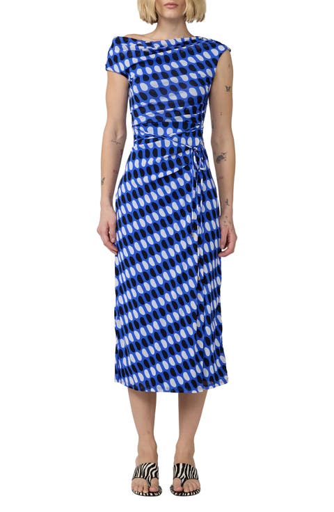 Wittrock One-Shoulder Dot Print Mesh Dress