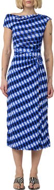 Diane von Furstenberg Wittrock One-Shoulder Dot Print Mesh Dress