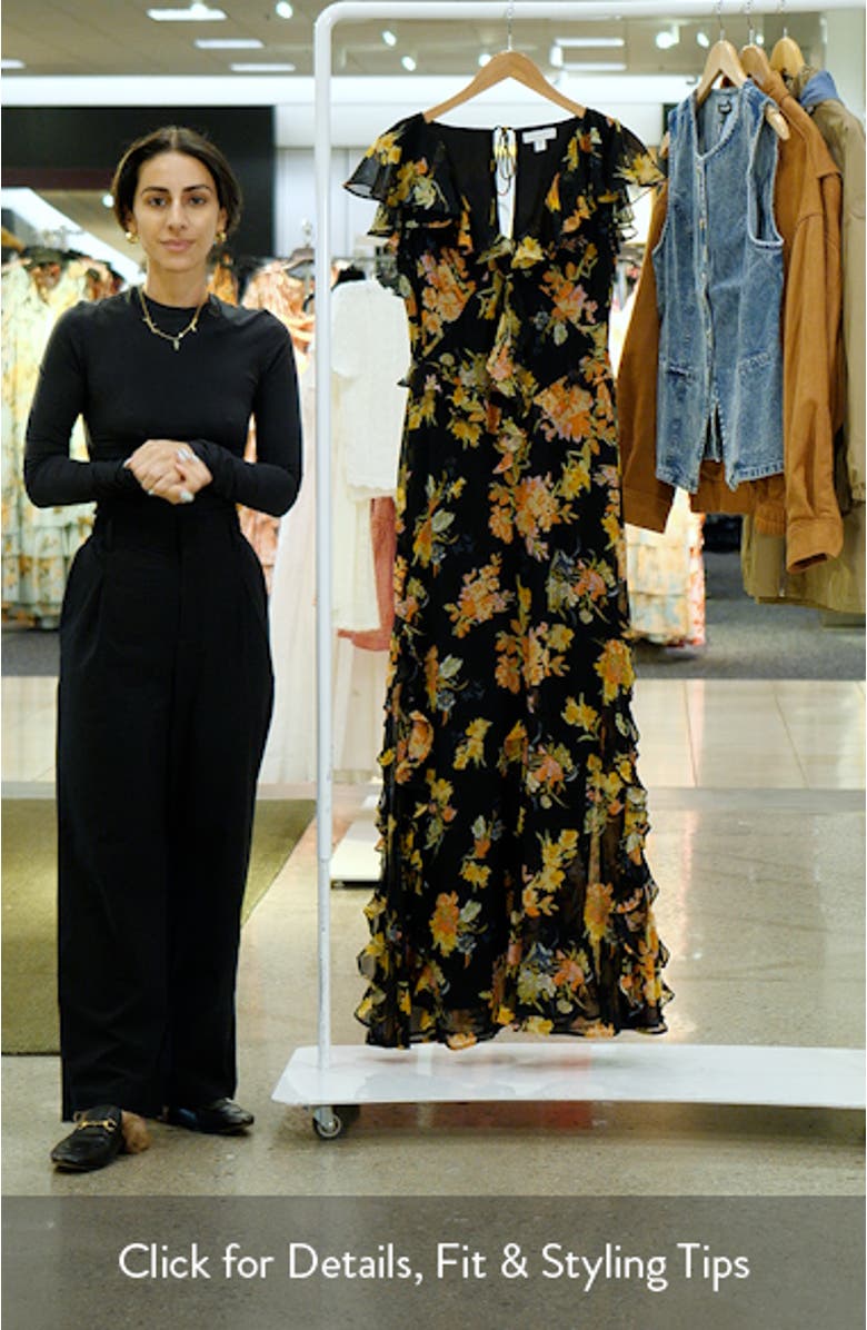 Floral Ruffle Maxi Dress, sales video thumbnail