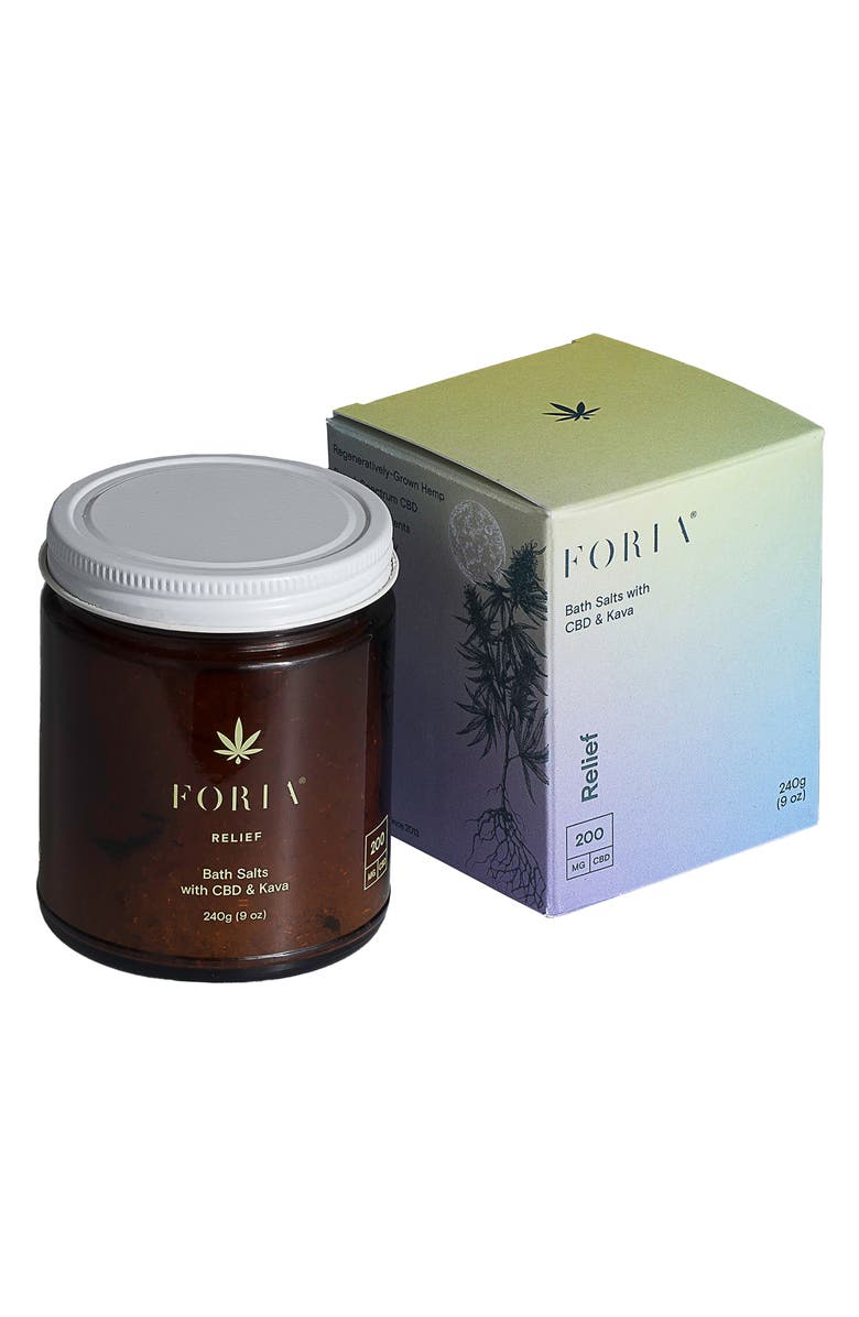 FORIA Relief Bath Salts with CBD & Kava, Main, color,