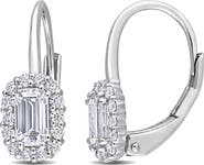Julianna B. Moissanite Octagon Halo Leverback Earrings