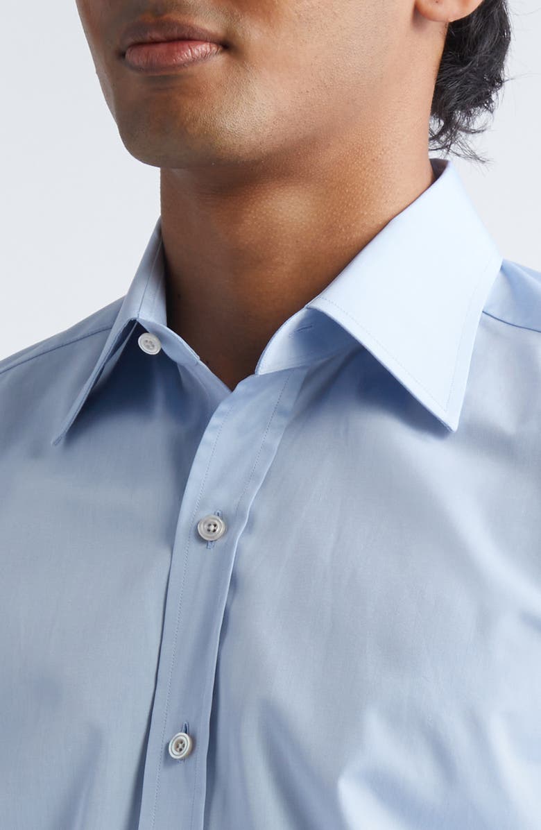 TOM FORD Classic Fit Cotton Button-Up Shirt, Alternate, color, Light Blue