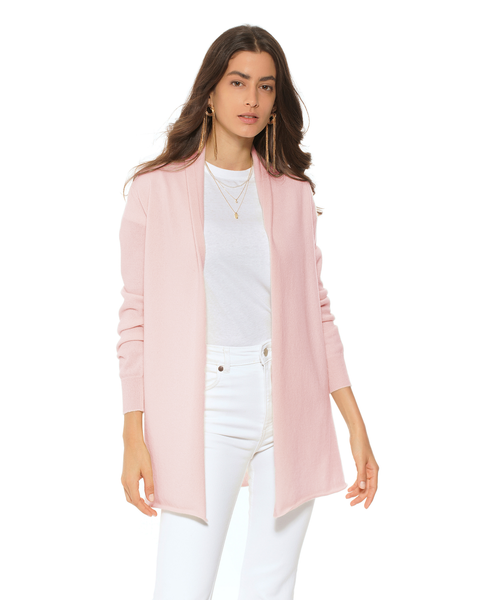 Long Open Front Pure Cashmere Cardigan