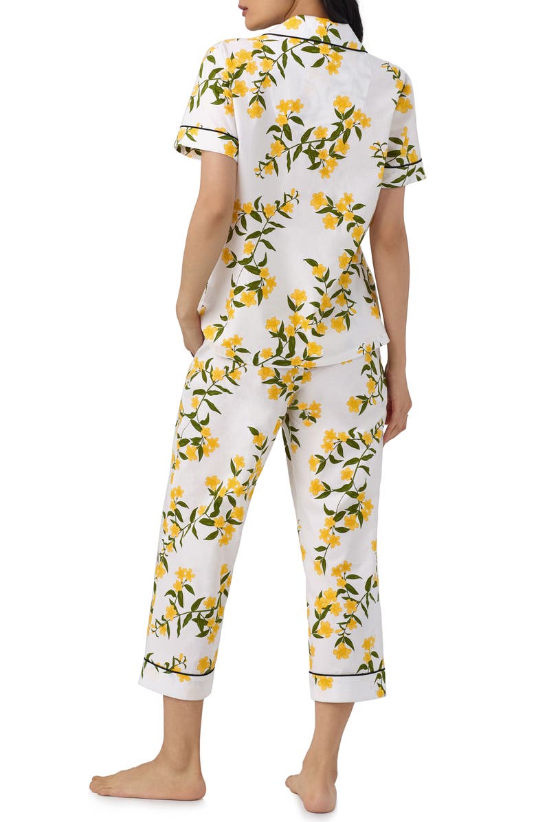 BedHead Pajamas Print Organic Cotton Crop Pajamas, Alternate, color, Carolina Jasmine