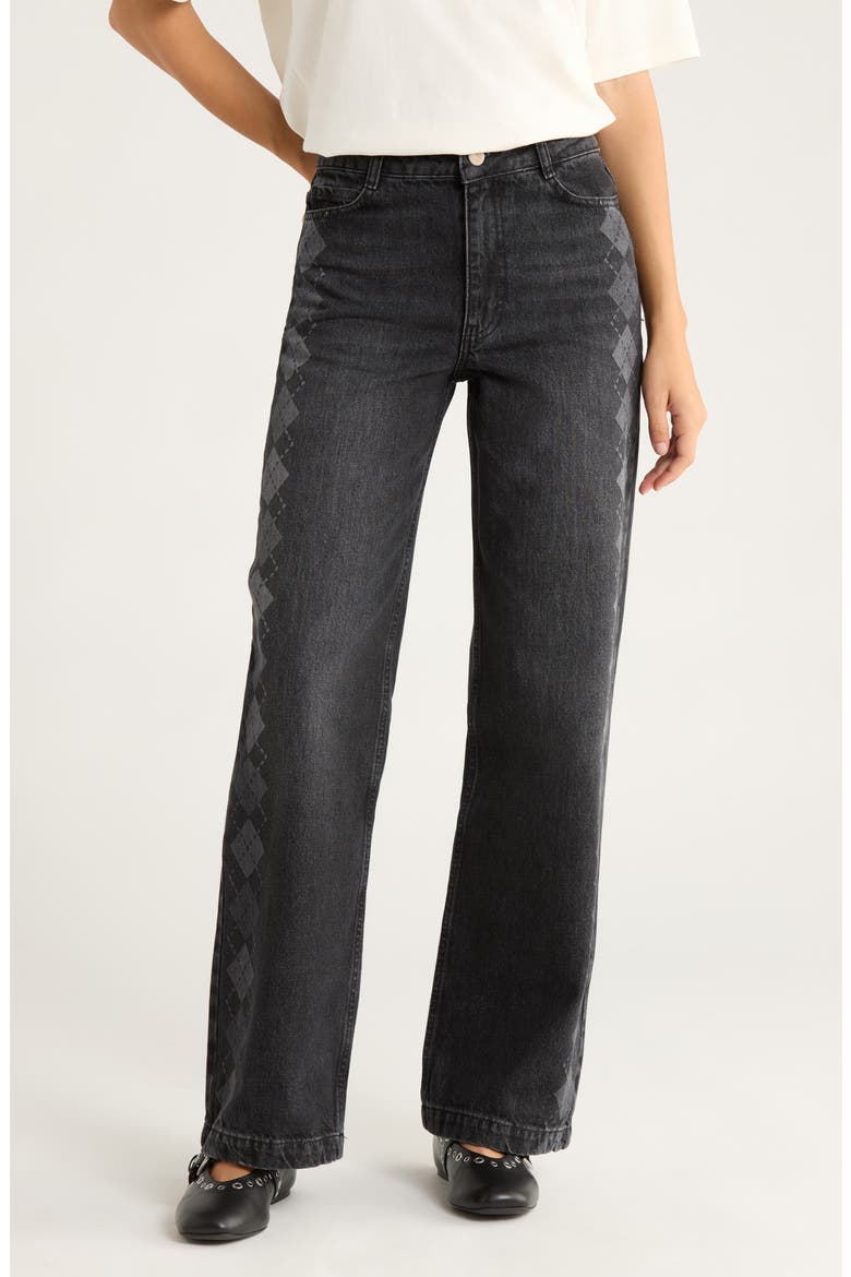 Sinclair Placement Arg Straight Leg Jeans, Main, color, GREY