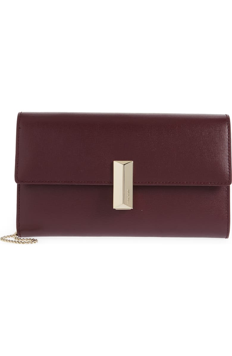 BOSS Nathalie Leather Clutch, Main, color,