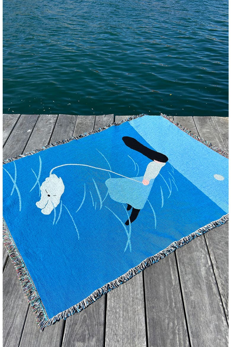 Woven Throw Blanket, Alternate, color, BLUE MULTI