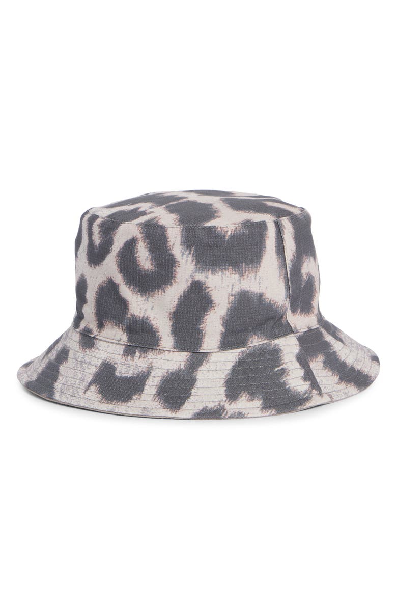 AllSaints Leopard Print Bucket Hat, Alternate, color, Natural