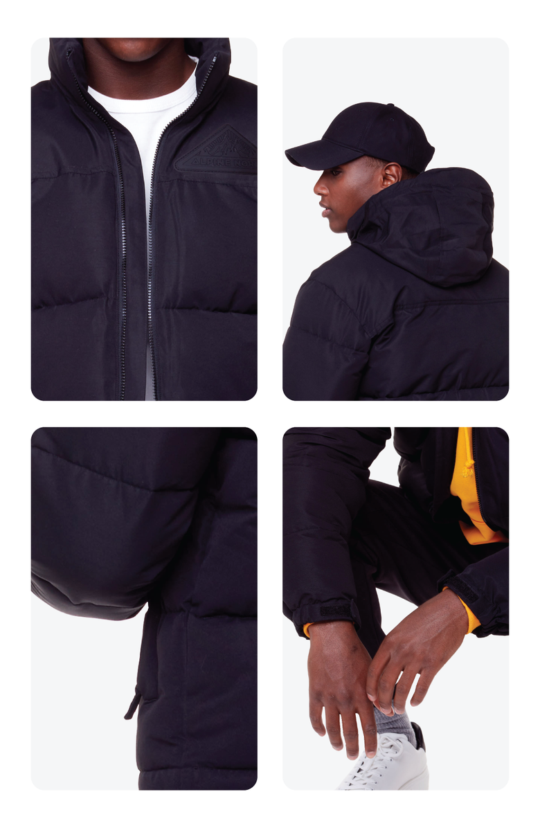 Alpine North TUKTUT - Vegan Down Short Puffer Winter Jacket, Alternate, color, Black