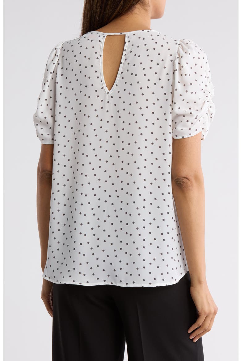 Polka Dot V-Neck Top, Alternate, color, IVORY