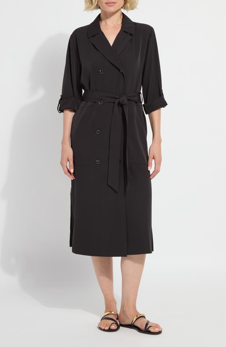 Lysse Ellison Convertible Trench Dress, Main, color, Black