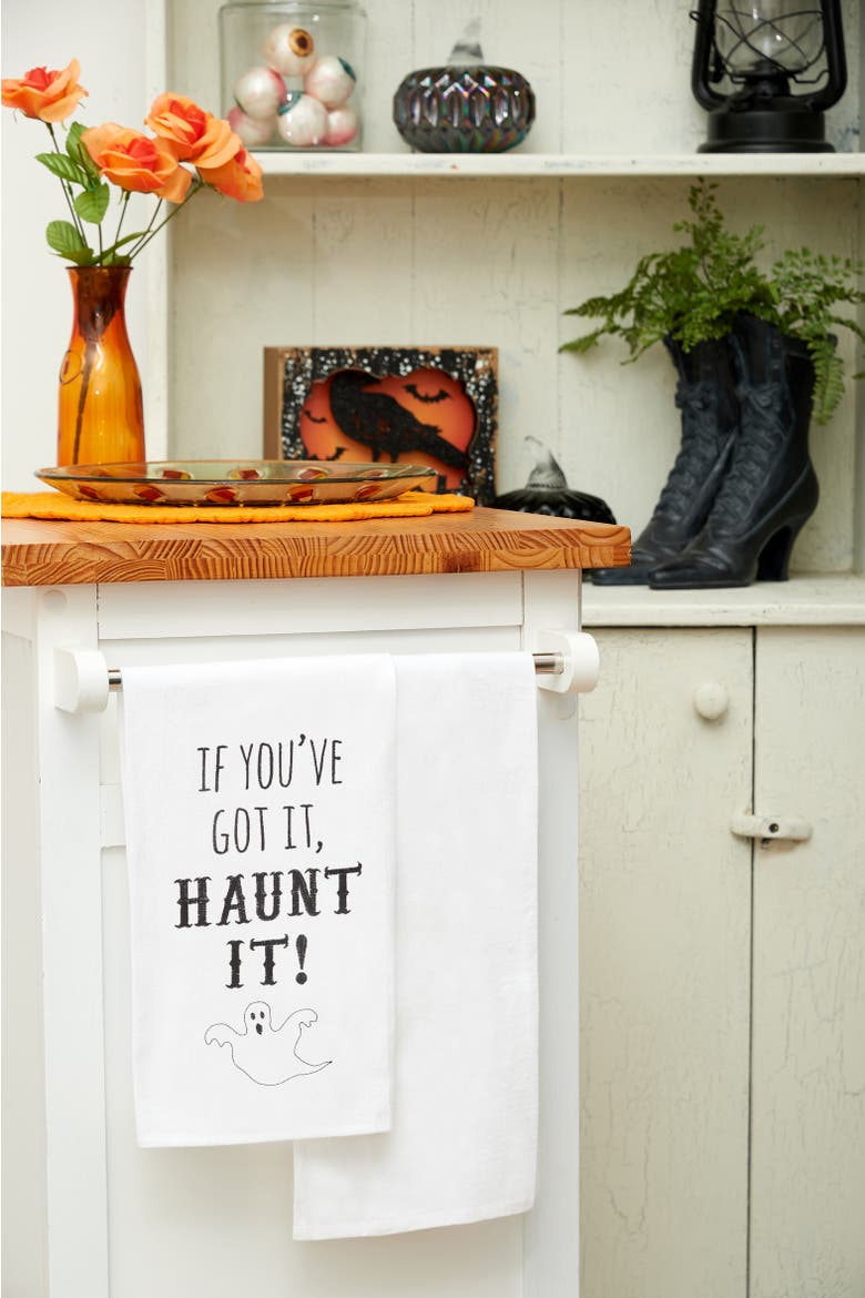 If You've Got It, Haunt It Halloween Flour Sack Cotton Kitchen Towel, Alternate, color, White