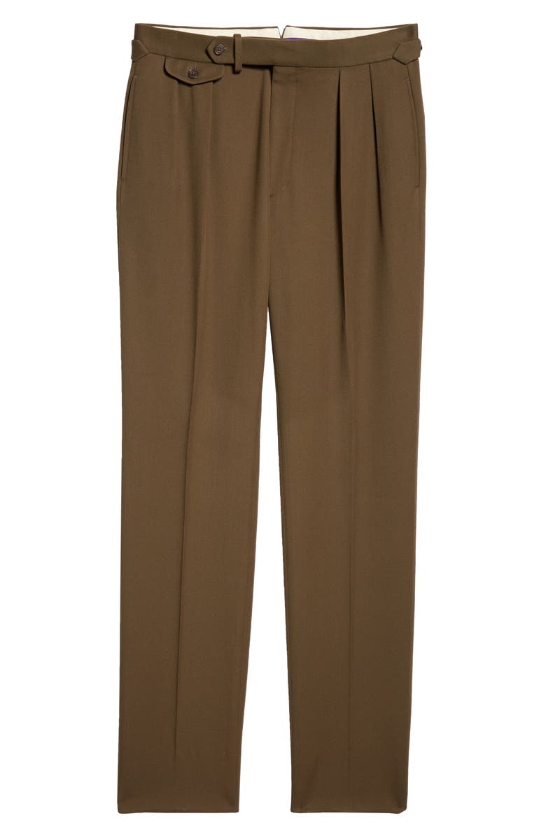 Ralph Lauren Purple Label Gregory Pleated Wool Gabardine Trousers, Alternate, color, 