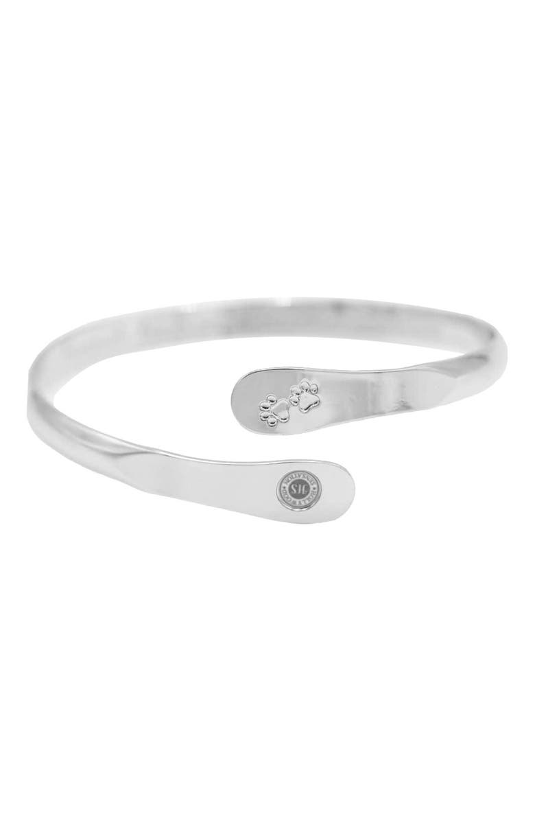 Hollywood Sensation Furry Friends Bracelet Engraved Furiends leave paw print in your heart, Alternate, color, Silver