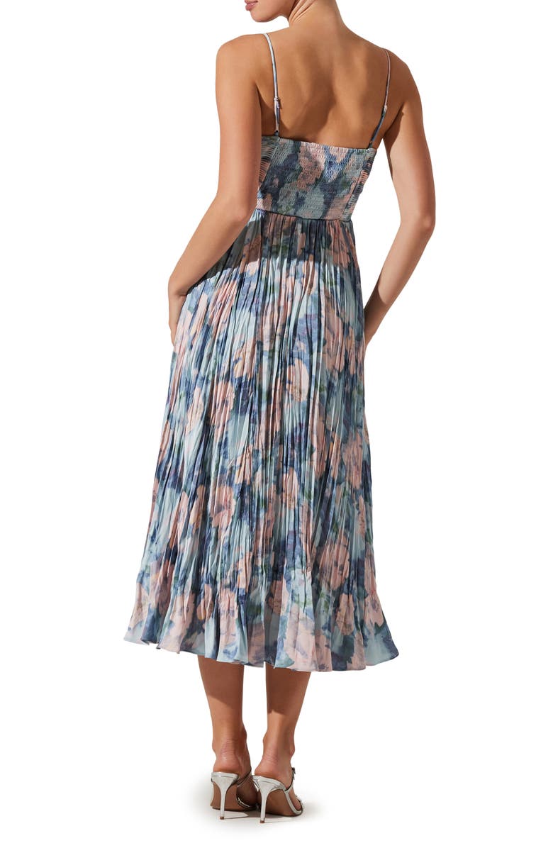 ASTR the Label Maeve Midi Dress, Alternate, color, Blue Multi Abstract