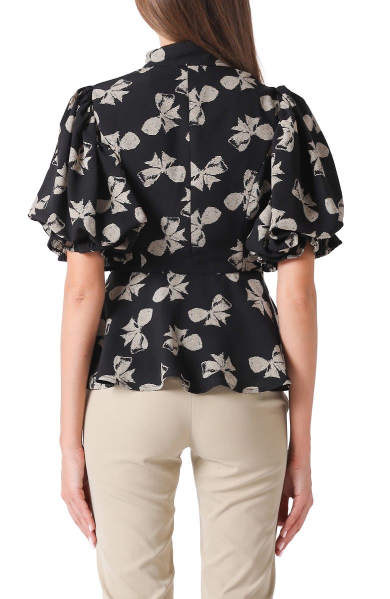 GRACIA Artsy Bow Peplum Top, Alternate, color,