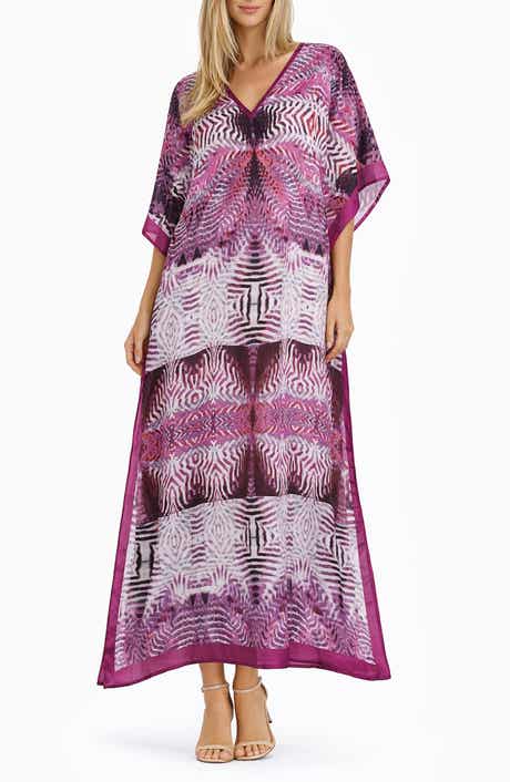 RANEES Print V-Neck Maxi Caftan