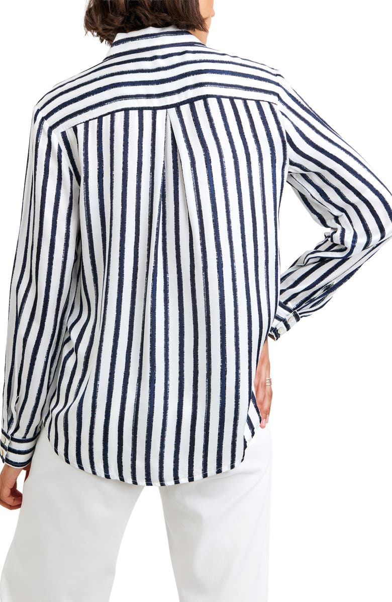 Bella Dahl Stripe Button-Up Shirt, Alternate, color, Indigo Ink