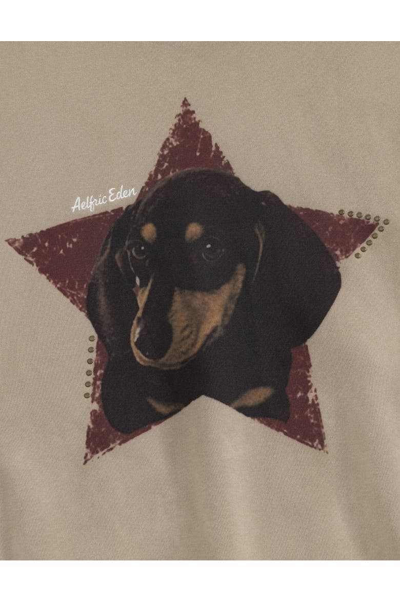 Dachshund Graphic Hoodie, Alternate, color, Khaki
