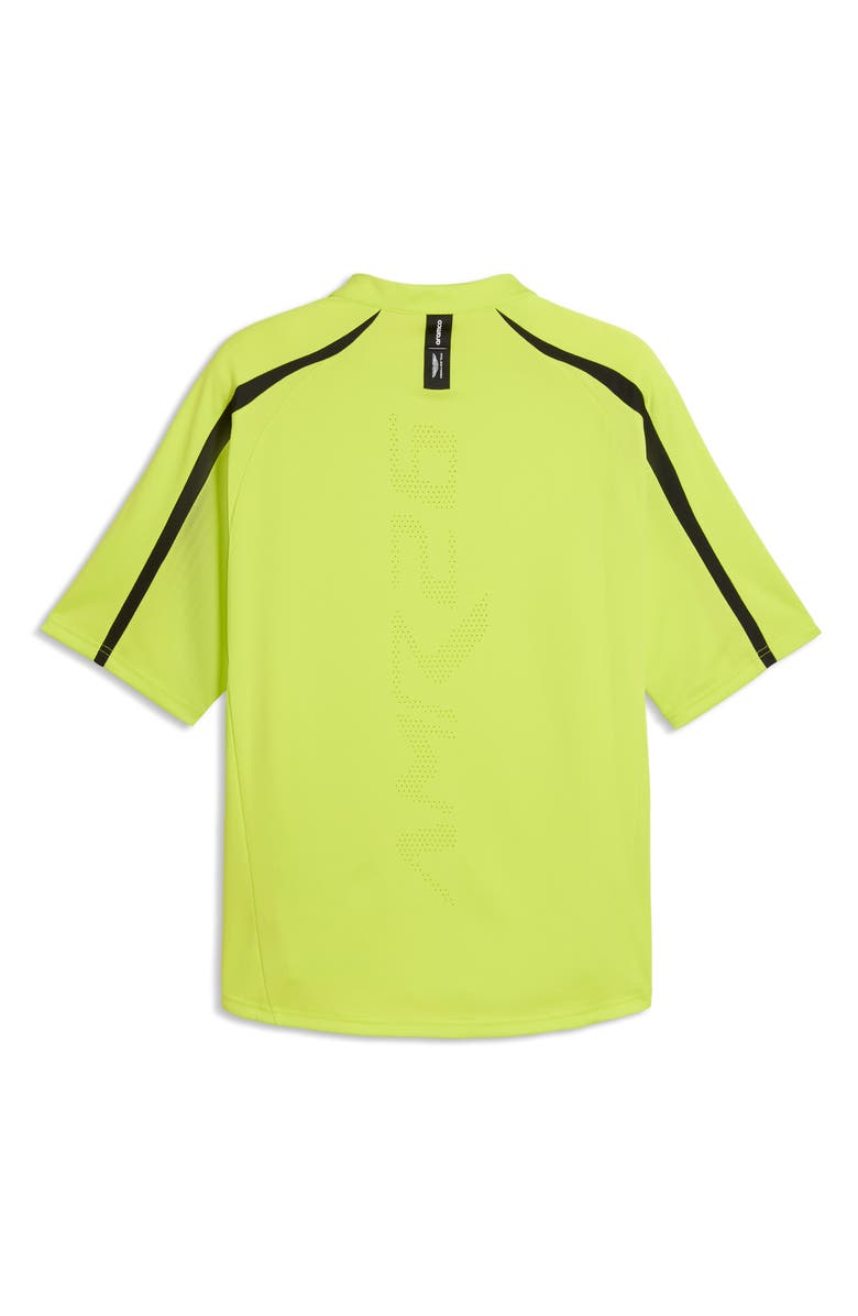PUMA x AMF1 Lifestyle Short Sleeve Quarter Zip Jersey, Alternate, color, Lime Shimmer