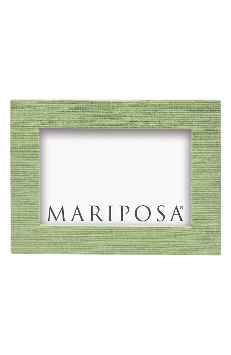 Mariposa Faux Grasscloth Picture Frame, Main, color, Green