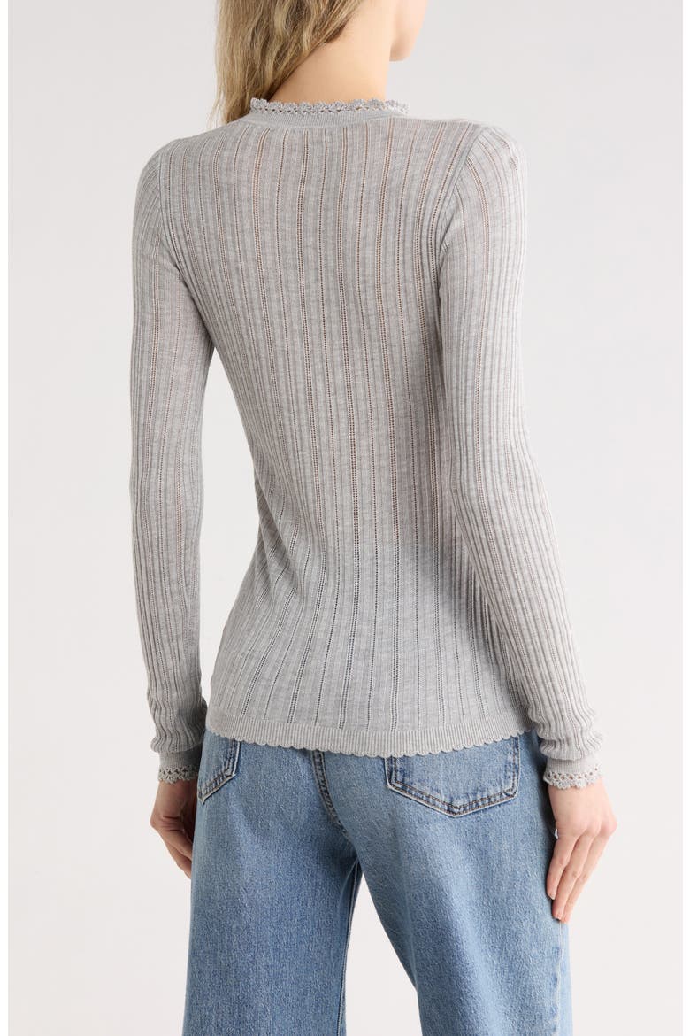Delia Long Sleeve Pointelle Henley, Alternate, color, SLATE
