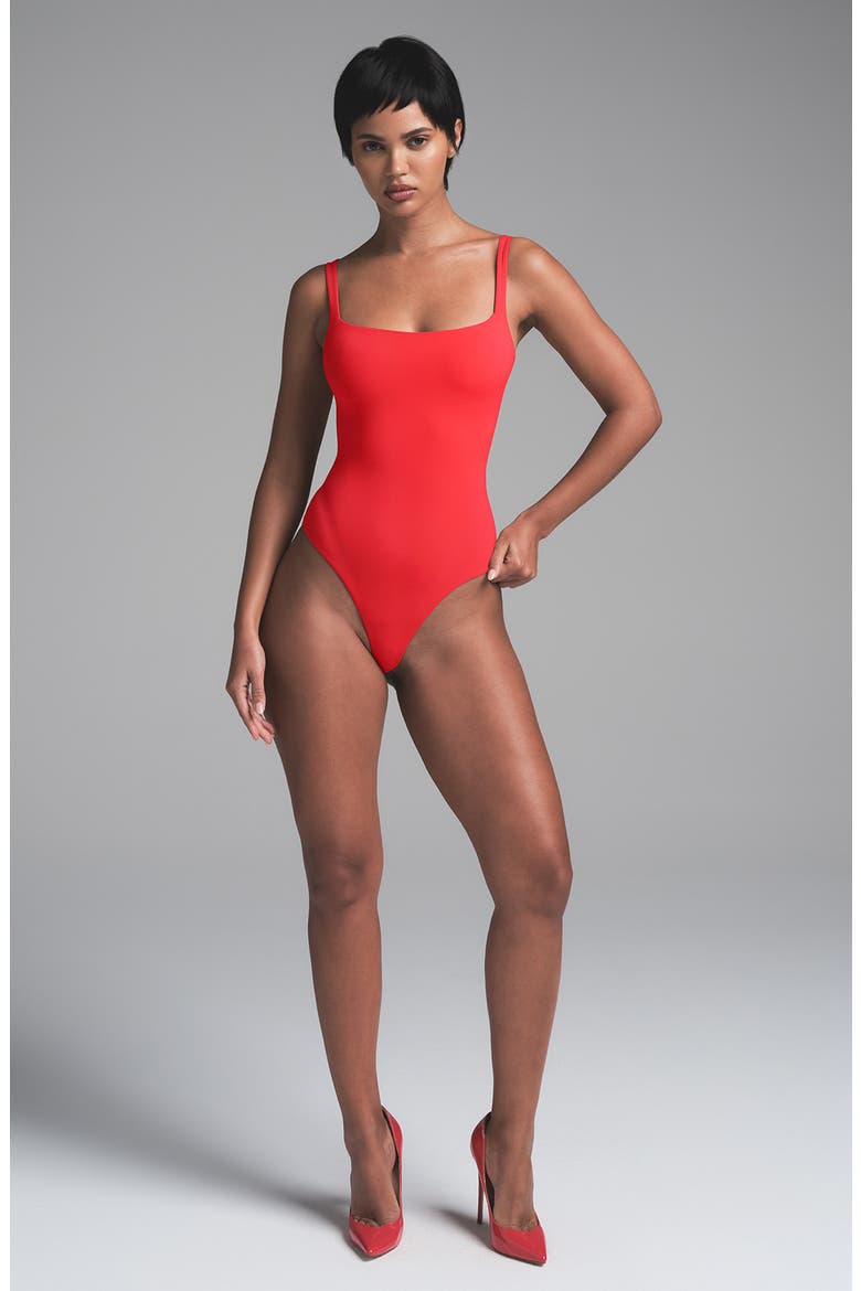 Fits Everybody Square Neck Bodysuit, Alternate, color, CHERRY