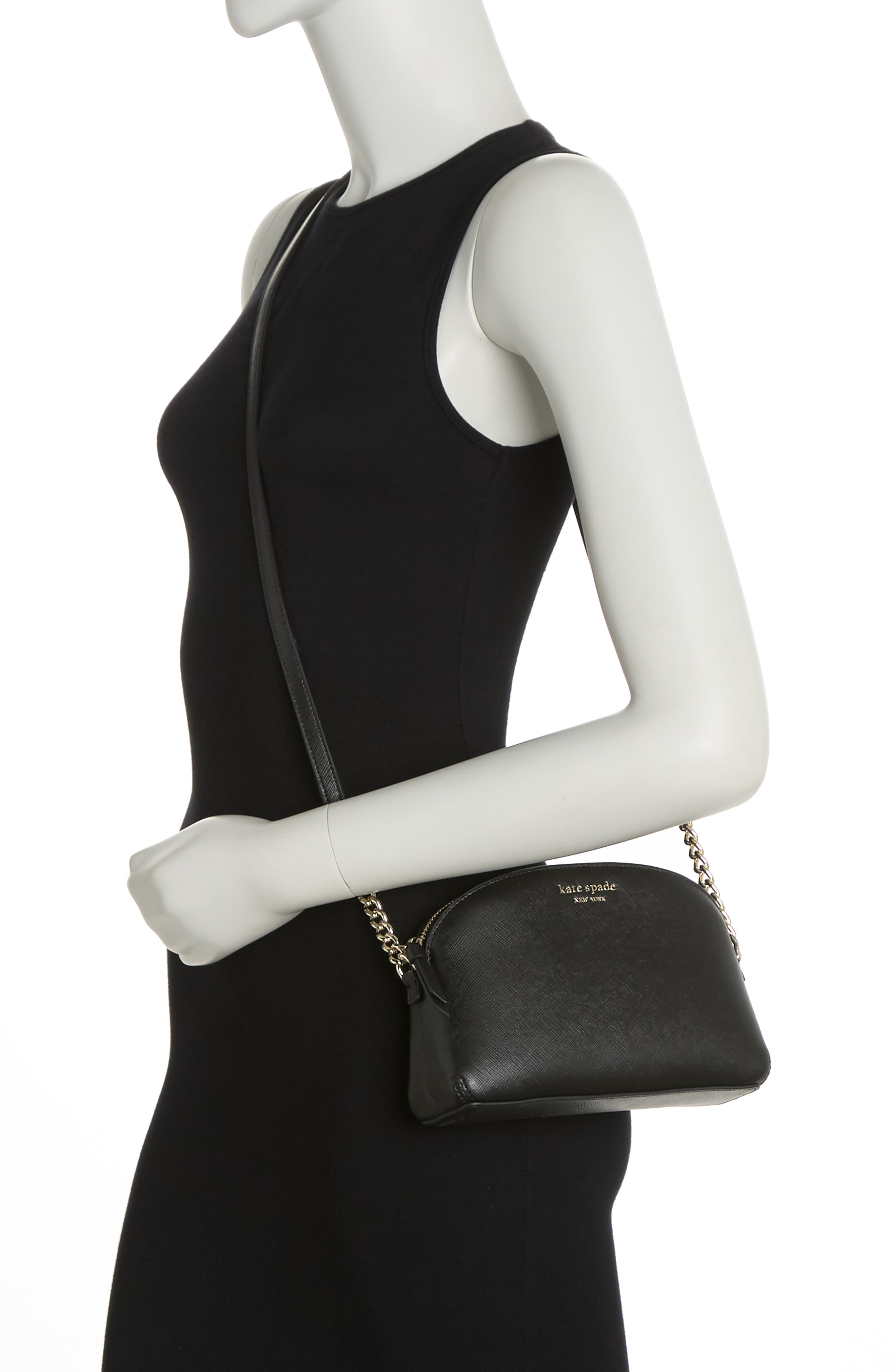 Kate Spade New York hilli leather crossbody bag, Alternate, color, Black