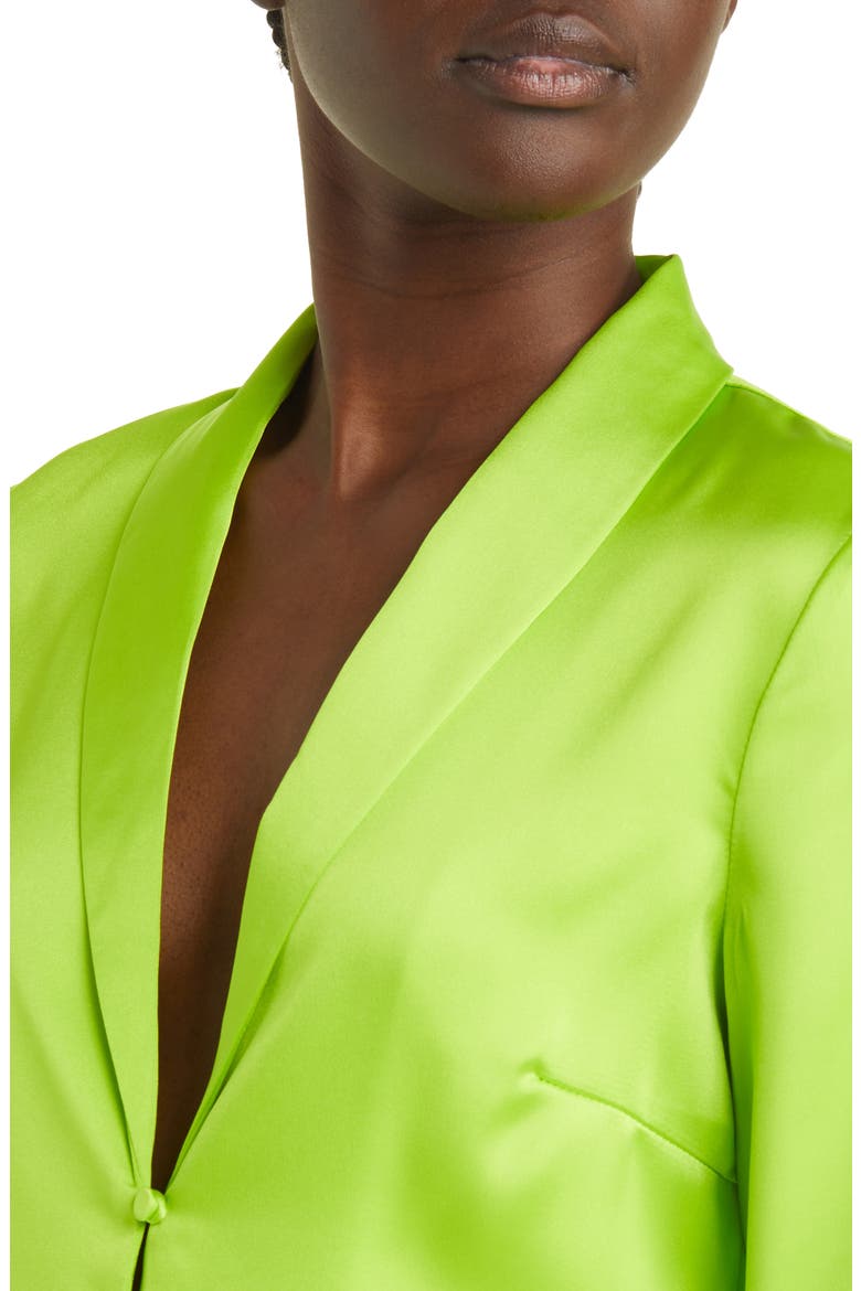 Naomi Satin Button-Up Shirt, Alternate, color, ACID LIME