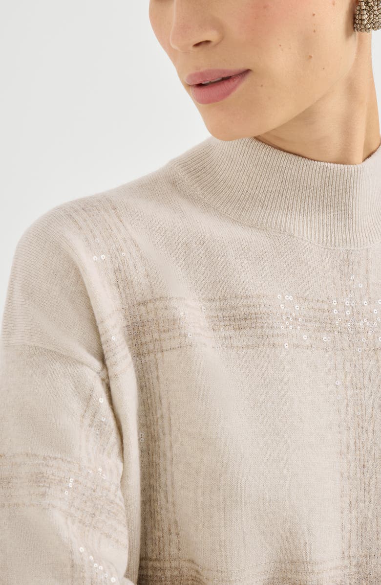 Brunello Cucinelli Dazzling Embroidery dress, Alternate, color, Beige