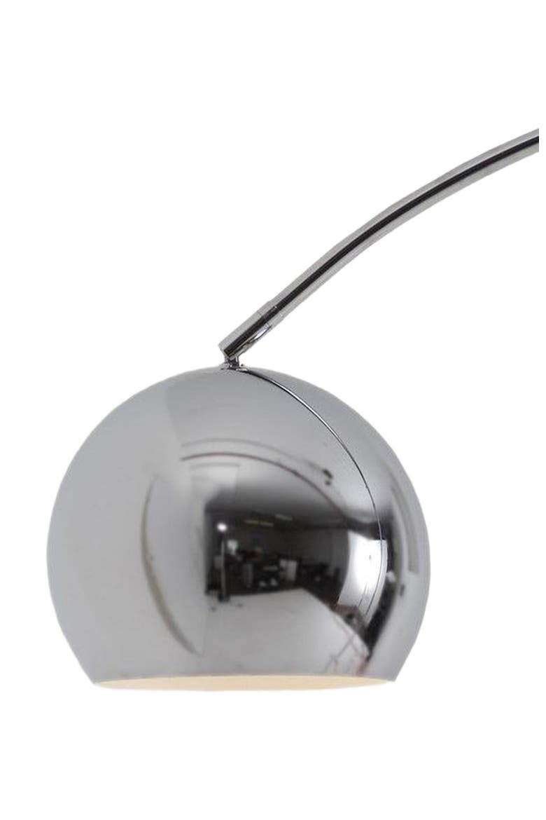 Olivia 75" Adjustable LED Floor Lamp with Metal Bowl Shade and Marble Base, Bulb Included, Alternate, color, Polished Chrome