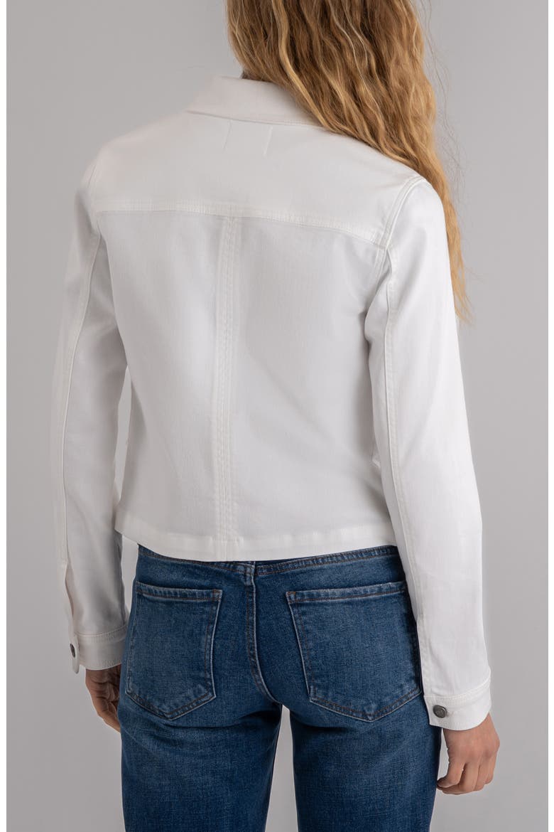 Matilda Denim Crop Trucker Jacket, Alternate, color, WHITE