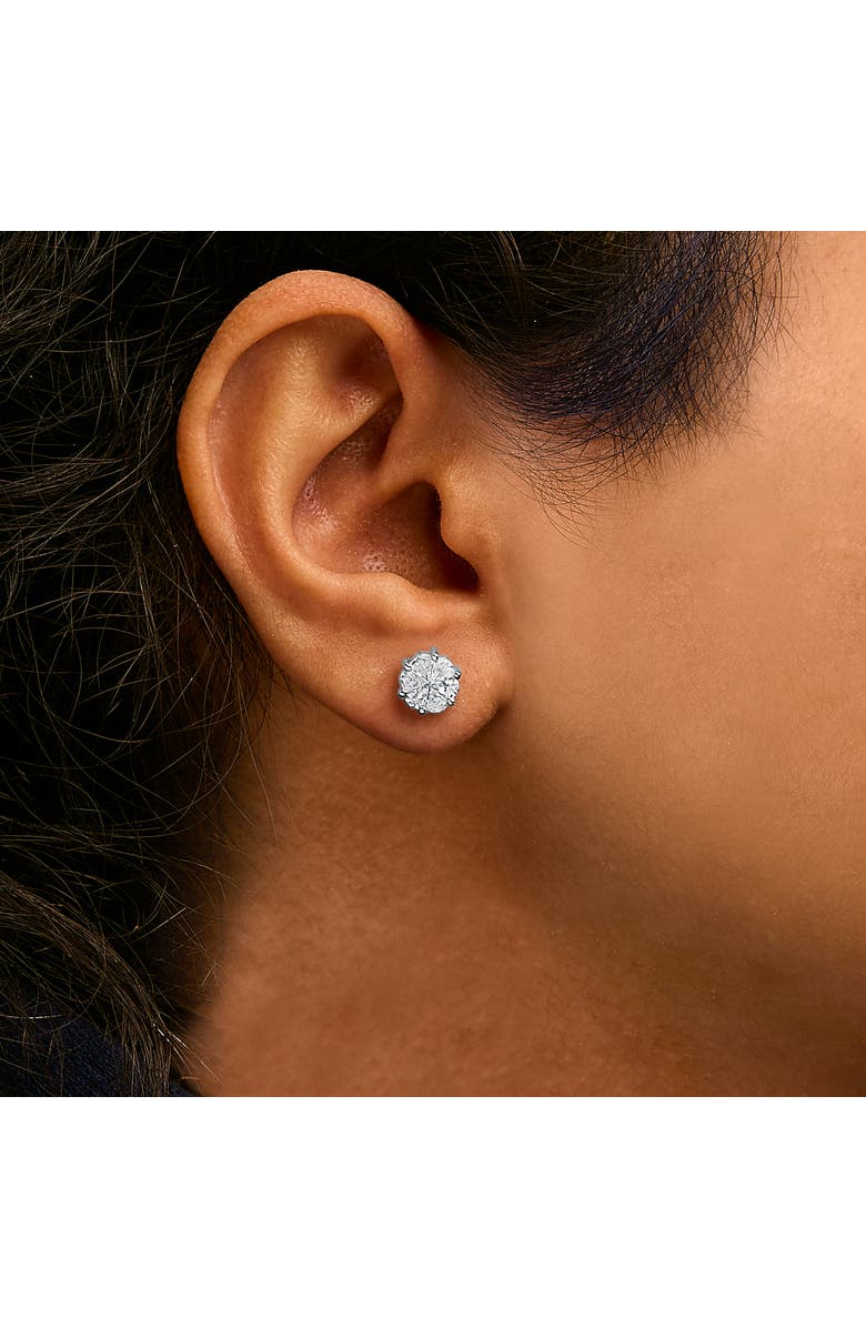 Haus of Brilliance 14K White Gold 1.00 Cttw Pie Cut Diamond Solitaire Style Stud Earring, Alternate, color, White