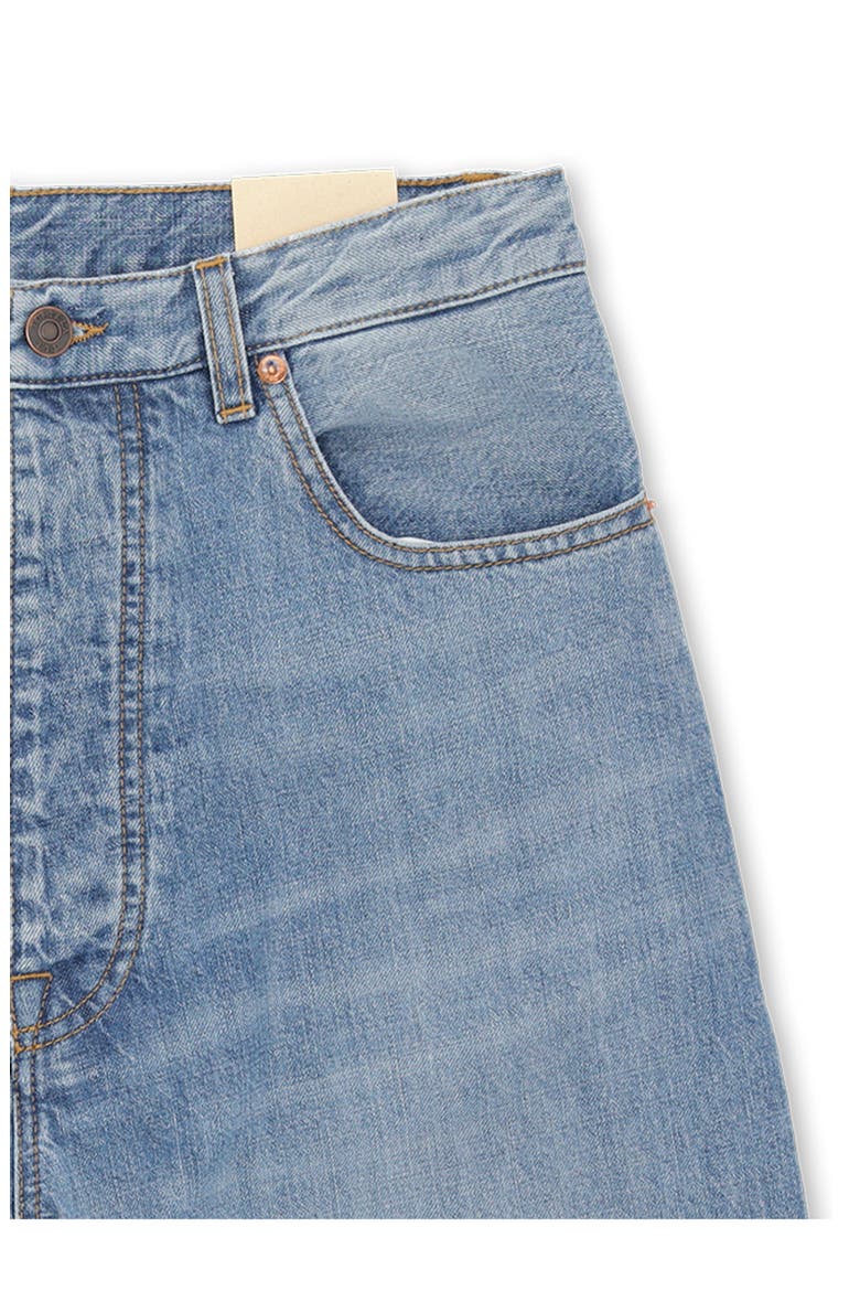 Jaron Wide-Leg Bleach Wash Denim Trousers, Alternate, color, D370