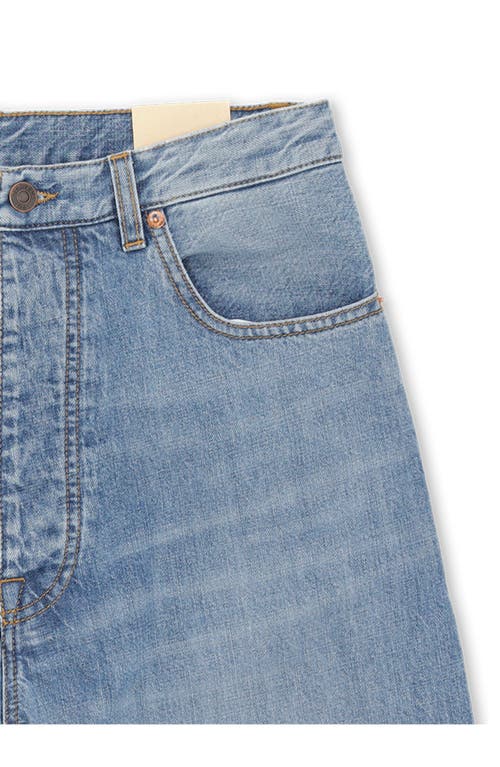 Fortela Jaron Wide-leg Bleach Wash Denim Trousers In Blue