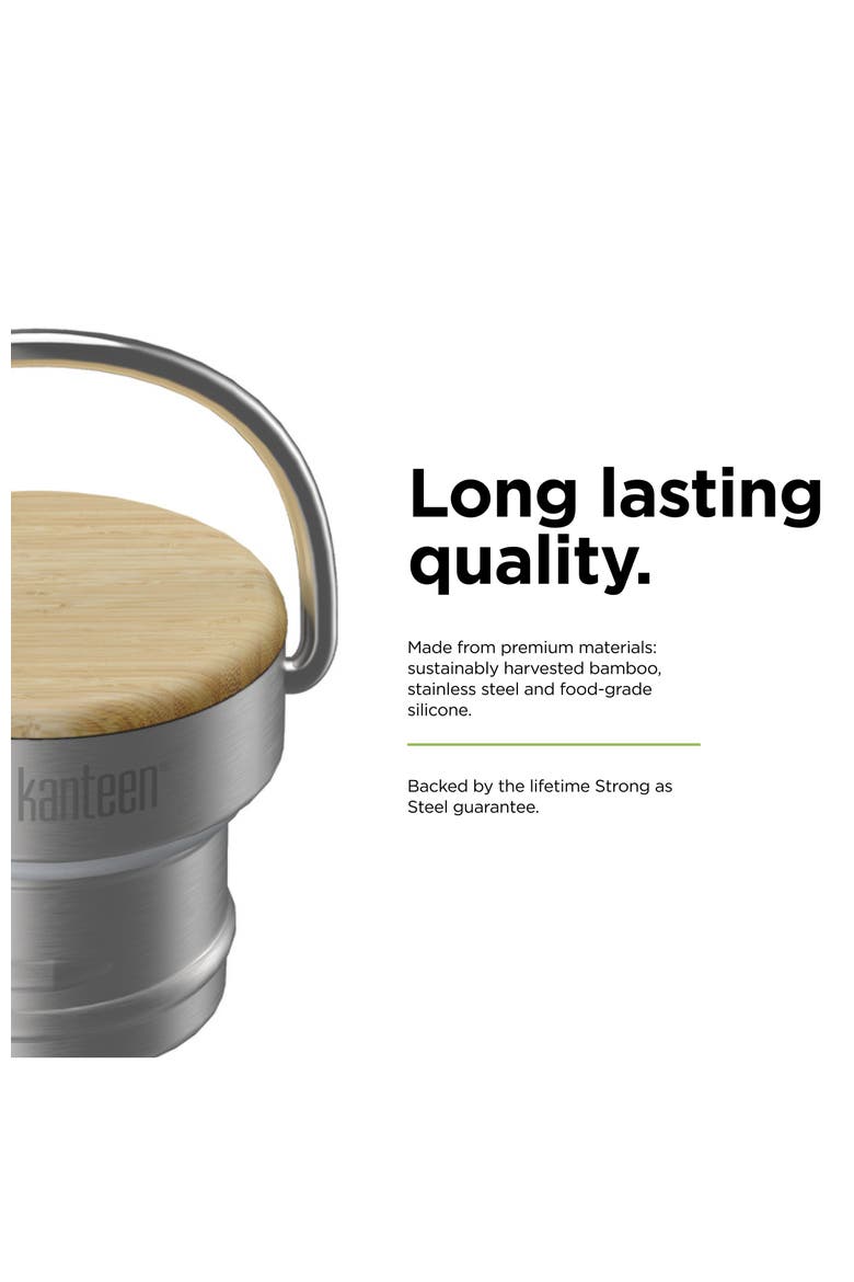 20oz Classic Insulated Water Bottle - Reflect with wooden Cap, Alternate, color, Silver