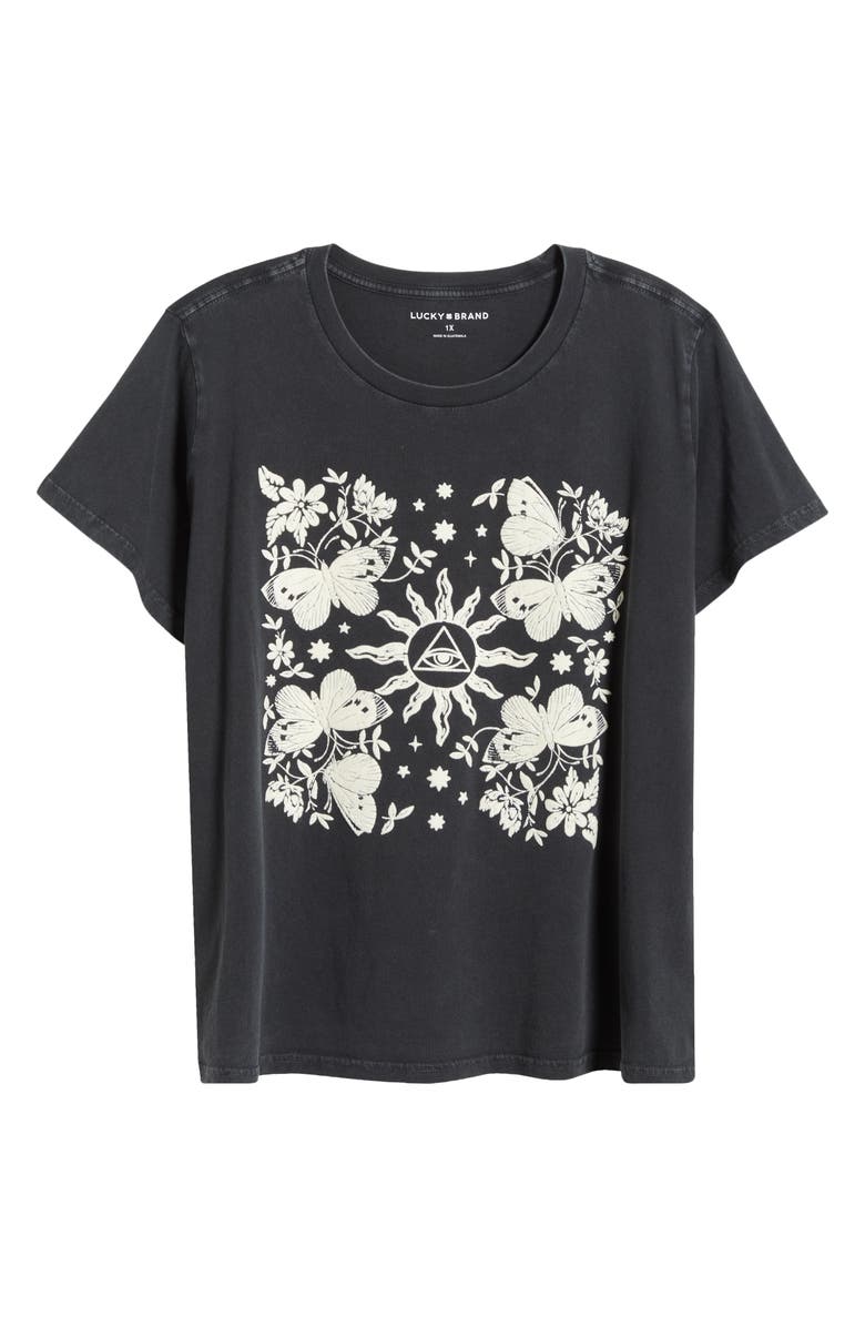 Lucky Brand Mirror Butterfly Sun Cotton Graphic T-Shirt, Alternate, color, 