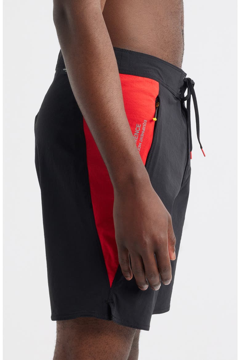 Cordura Airtex Board Shorts, Alternate, color, BLACK RACING RED