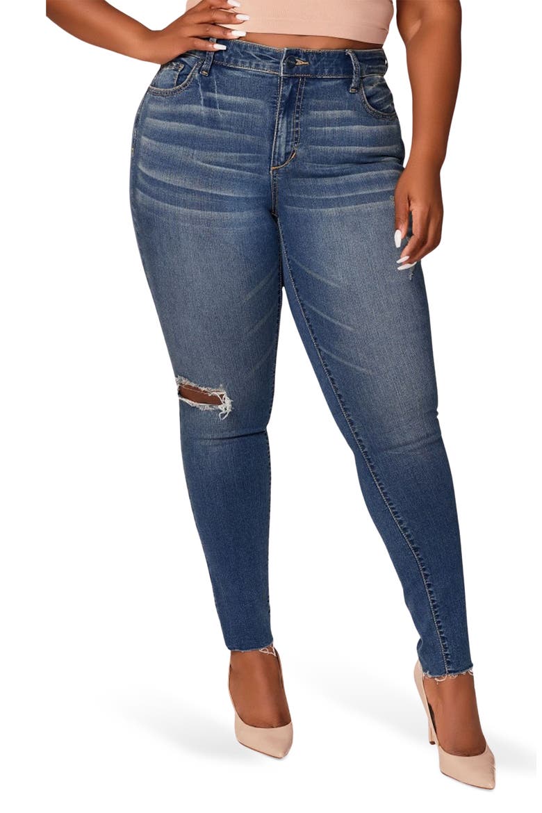 High Waist Skinny Jeans, Main, color, JUNIPER