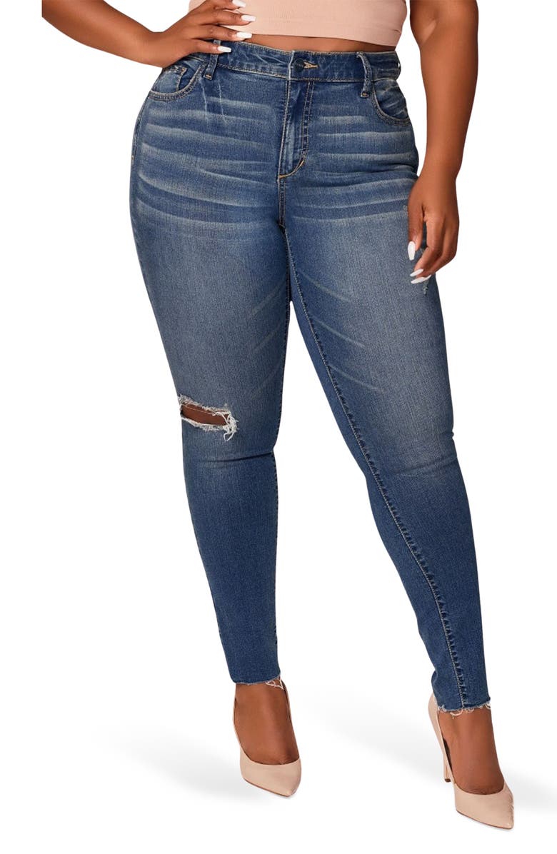 SLINK Jeans High Waist Skinny Jeans, Main, color, Juniper