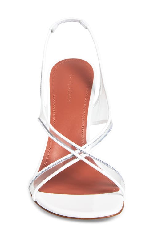 Amina Muaddi Lena Slingback Sandal In White