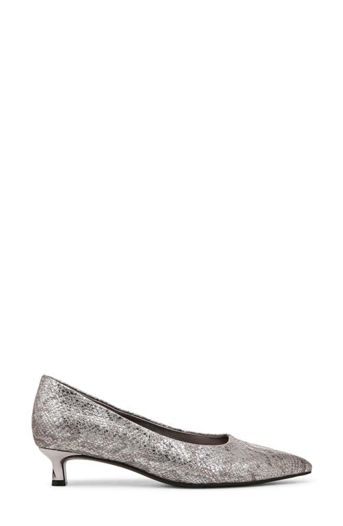 Naturalizer Natalia Kitten-heel Pointed Toe Pumps In Silver