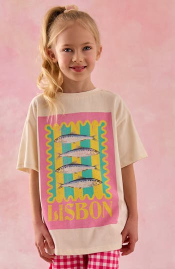Kids' Lisbon Oversize Graphic T-Shirt & Textured Gingham Pants Set